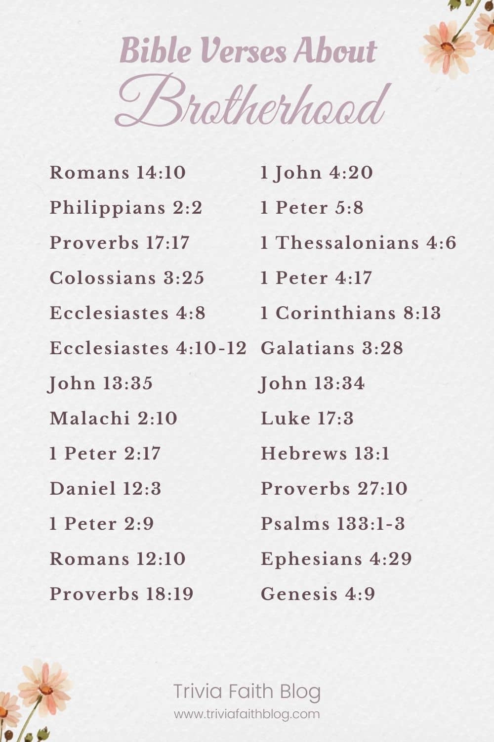 Bible verses about brotherhood