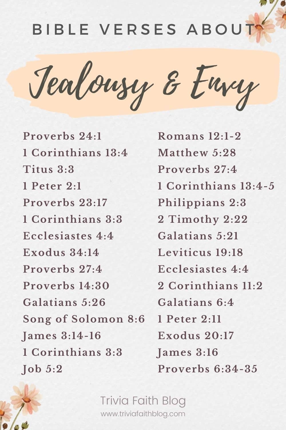 Bible verses about jealousy and envy kjv