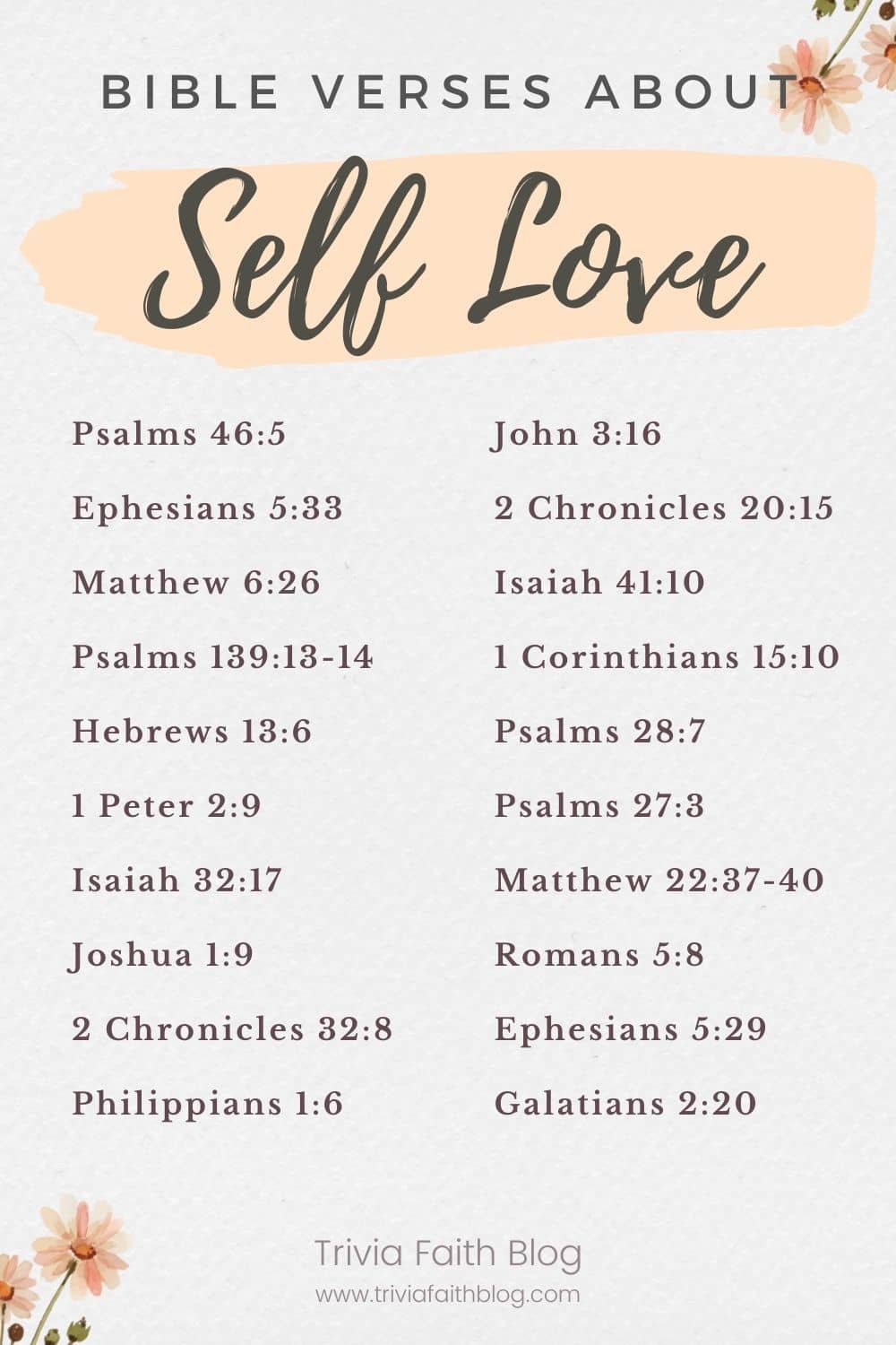 Bible verses about self love