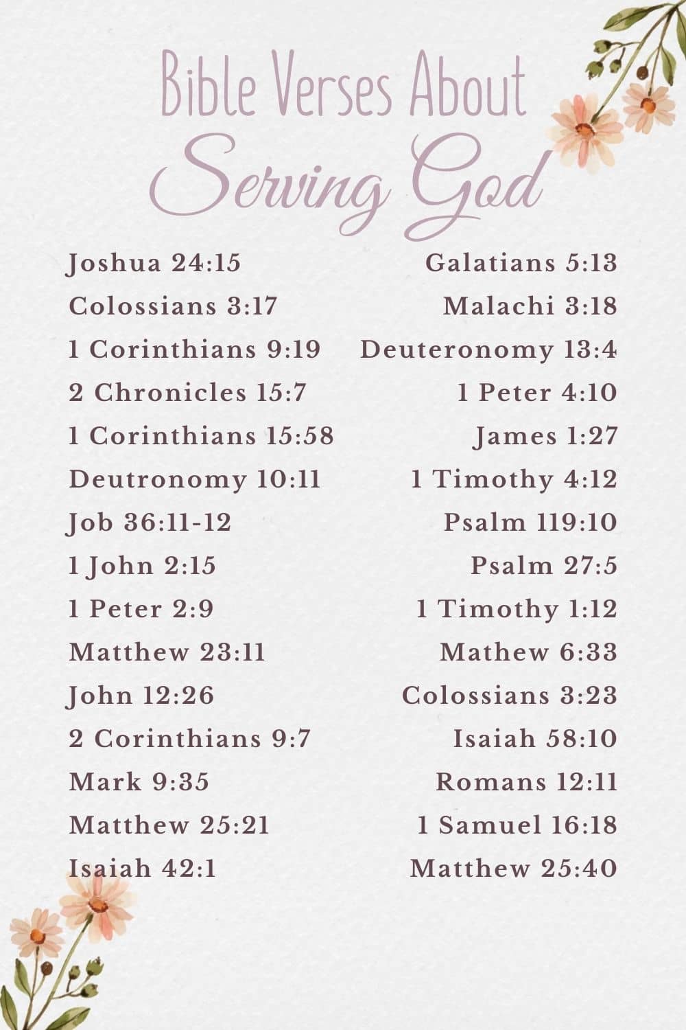 bible verses about serving God