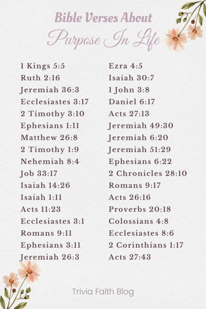 Bible verses about purpose