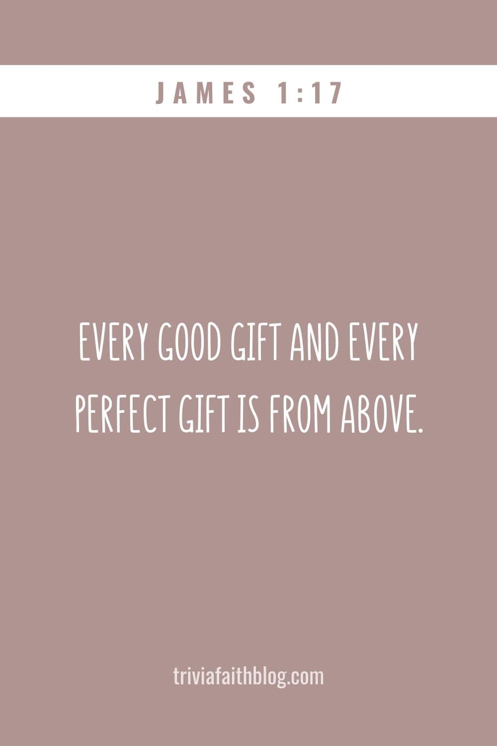 Every good gift and every perfect gift is from above